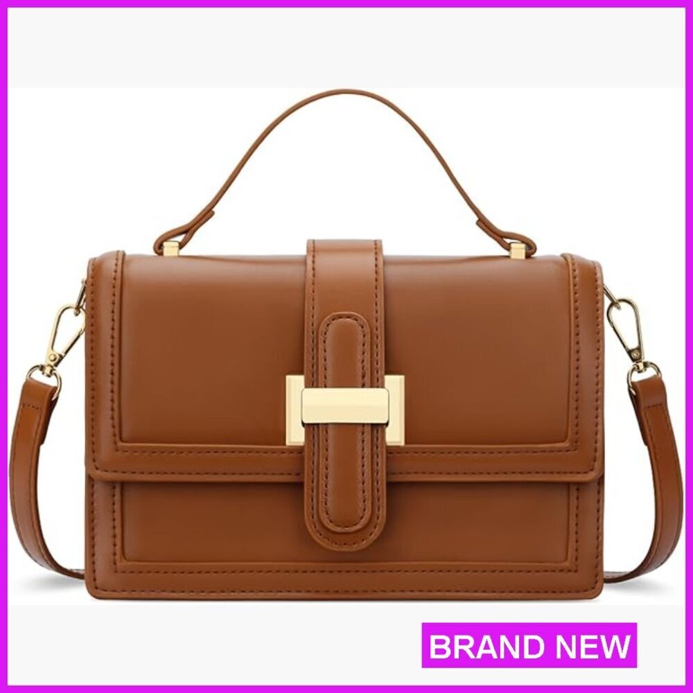 Leather Crossbody Bag Top Handle Purse Adjustable Strap Chic Minimal Style
